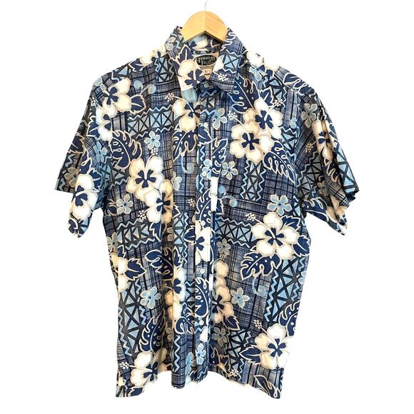Vintage Hawaiian Islands Shirt Mens L Floral Aloha Made in Hawaii USA Camp - Picture 1 of 7